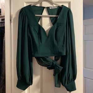 Saints & Secrets green open back long sleeve
